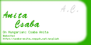 anita csaba business card